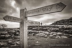 Footpath Sign Above Malham Cove, Yorkshire Dales